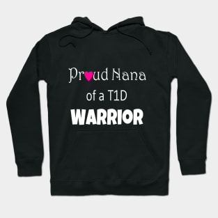 Proud Nana - White Text - Pink Heart Hoodie